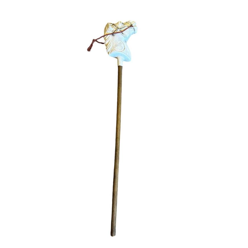 Vintage Wooden Blow Mold Hobby Horse Head Stick 34" Long - Picture 6 of 9